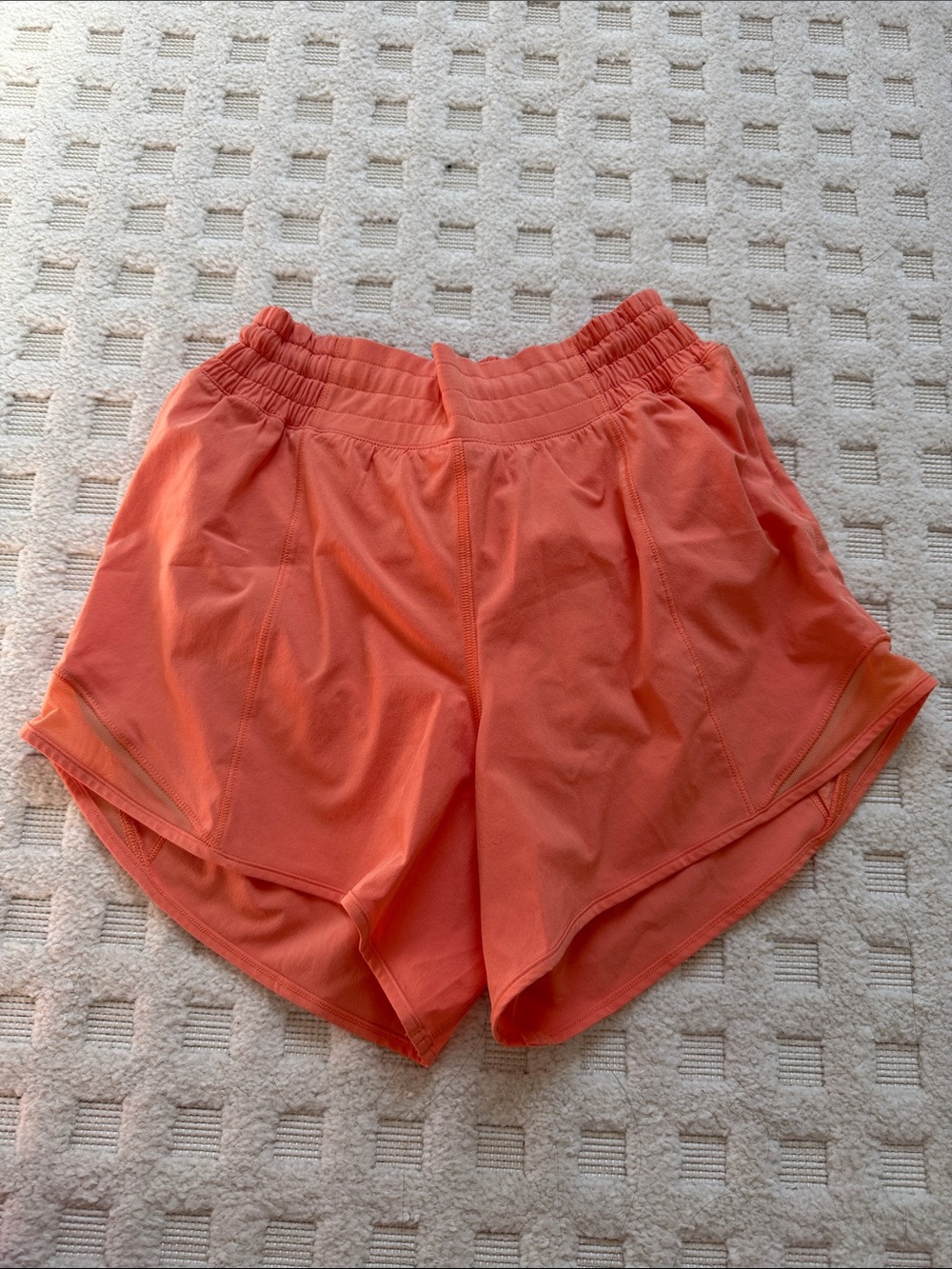 Women’s Lululemon Athletic Elastic Waist Shorts - bright orange